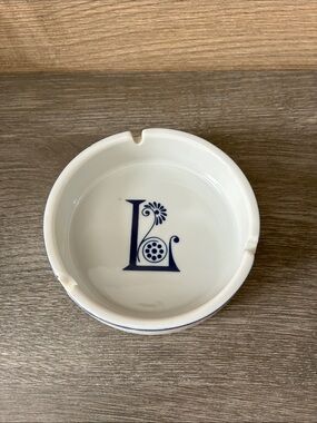 Vintage Script Monogram L Initial
Ashtray Japan Porcelain